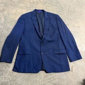 Michael Kors Men's‎ Navy Blue Wool Blazer Size 46L Designer Luxury Career Formal